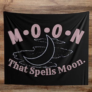 M-o-o-n That Spells Moon Wall Tapestry, Stephen King Gift for Constant Reader