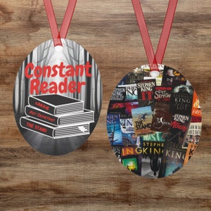 Stephen King Christmas Decor, Constant Reader Metal Ornament