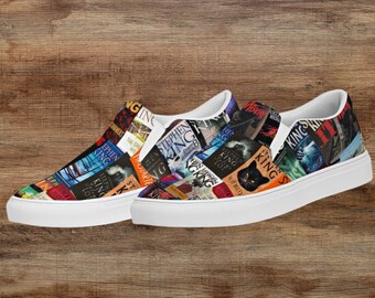 Stephen King Book Cover Shoes, Women's Slip-On Canvas Shoe, Cool Constant Reader Gift