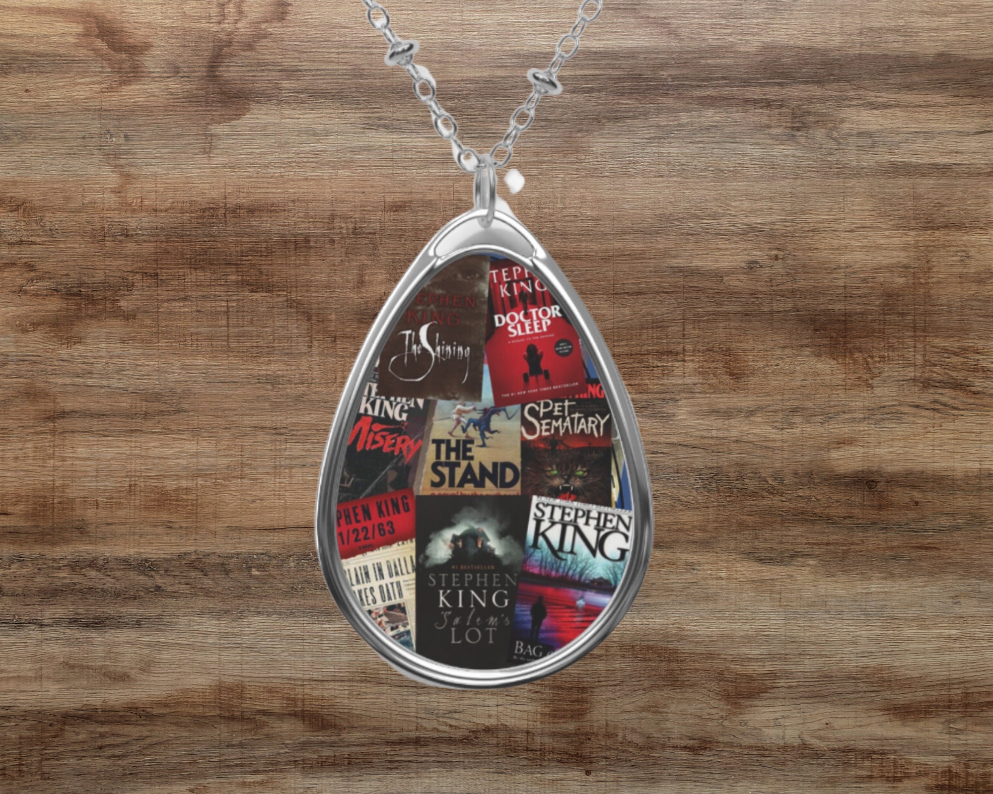 Personalized Stephen King Jewelry, Constant Reader Bookish Necklace.