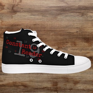 Men's Constant Reader Hightop Canvas Shoe, Stephen King Fan Gifts for Guys. Everything is 19!