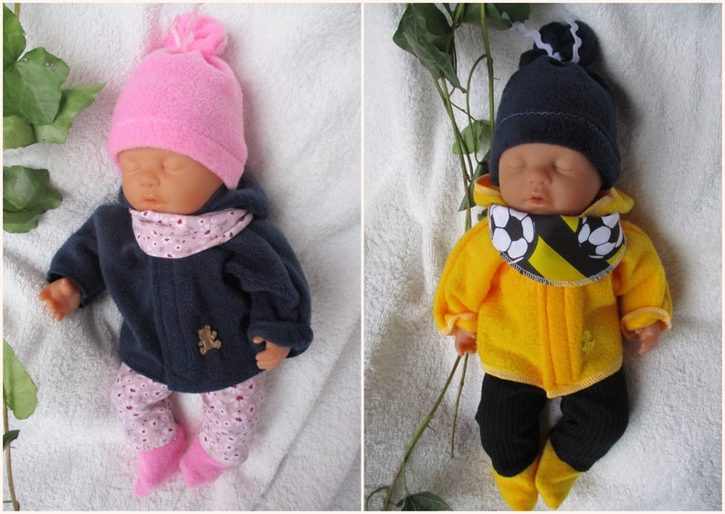 Puppenkleidung eine Jackenkombi für ca. 32 33 cm Re born Babypuppen 5 teilig selbst genäht NEU Bild 1