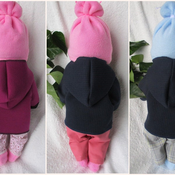 Puppenkleidung Jackenkombi für ca. 43 cm Re born Baby Puppen 5-tlg. Boy/Girl selbst genäht NEU