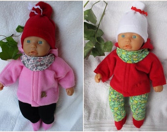 Puppenkleidung eine 5-tlg. Winterkombi mit Jacke für ca. 36 cm Re born Baby Puppen selbst genäht NEU