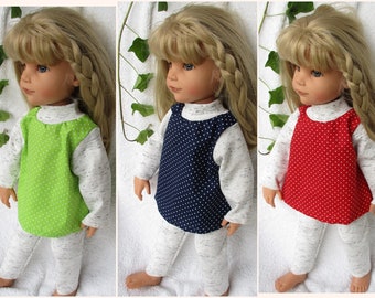 Puppenkleidung 2-tlg Kleiderkombi nach Wahl für ca. 46- 50 cm Stehpuppen selbstgenäht NEU (ohne Puppe Hannah)