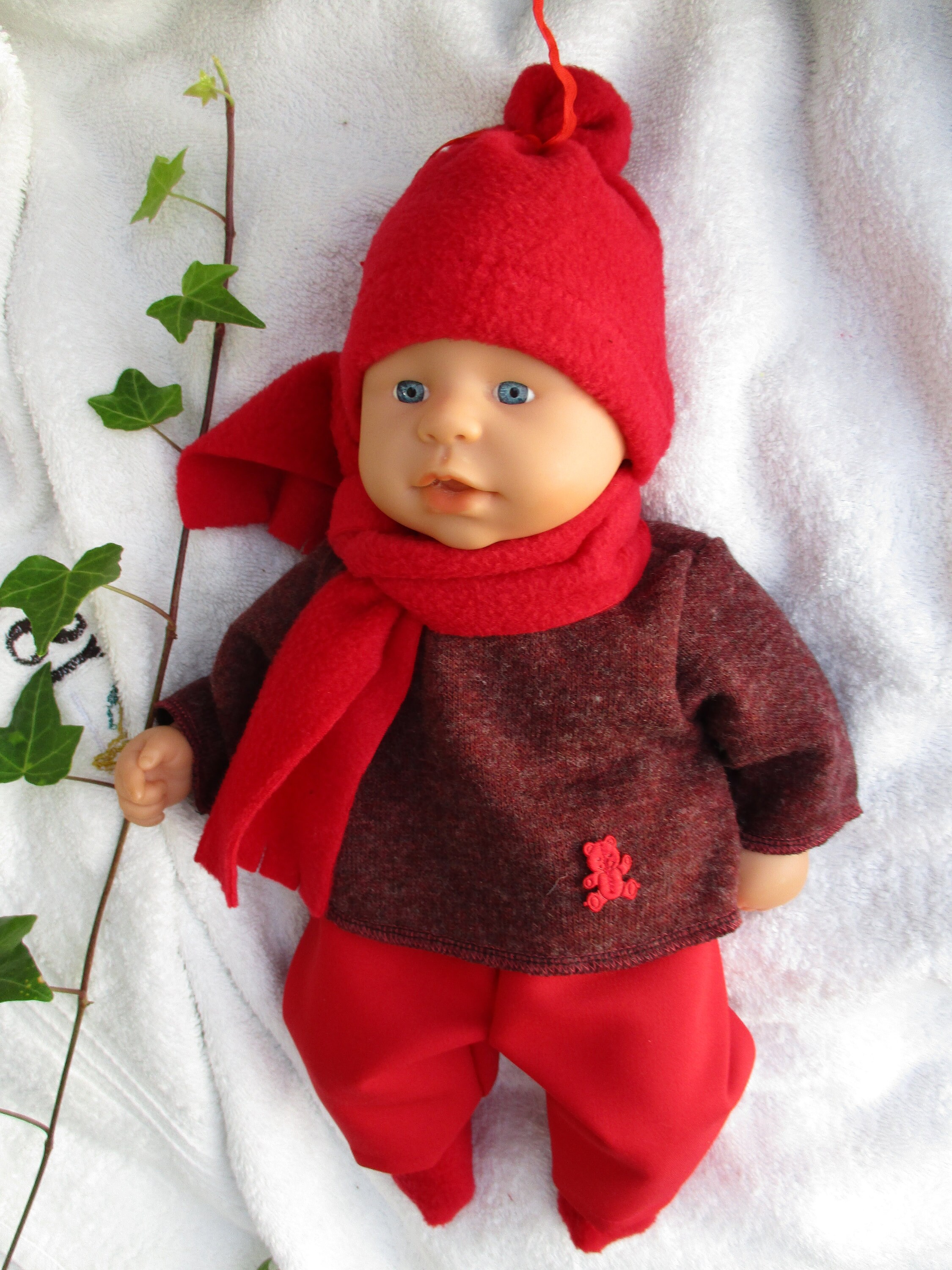 Puppenkleidung Eine 5-tlg. Jackenkombi Für Ca. 36 Cm Re Born Baby Puppe Selbst Genäht NEU