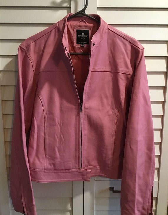 Women’s Pink Ladies Jacket, Womens Pink Leather J… - image 2