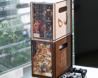 Caja ecológica para guardar cómics con tapa de exhibición