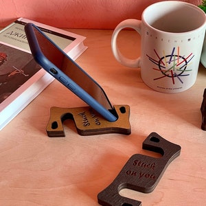 Personalized birthday gift, Iphone accessory, Gift for Him, Anniversary Gift for Him Birthday, Wood phone stand, Gift for Boyfriend