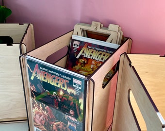 Caja ecológica para guardar cómics con tapa de exhibición