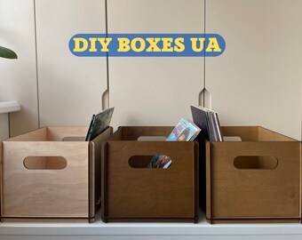 Wooden DIY storage box for everything, DIY record storage box for LPS records, Wooden box for living room or garage or dorm