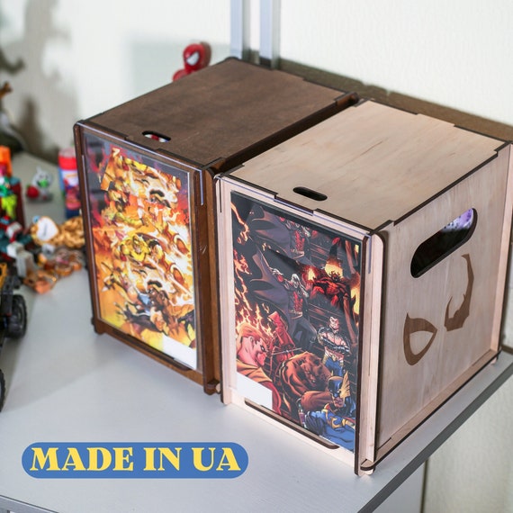 Two, Comic Book Storage Boxes NEW DESIGN Display/store Comics in an Eco  Friendly Sustainable Wood Storage Box With Lid 