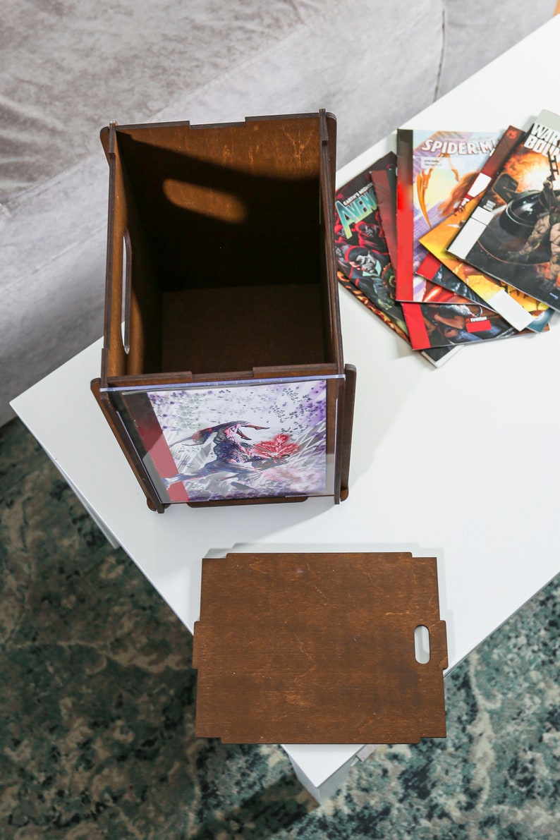 Comic Book Storage Box Display/Store Comics in an Eco Friendly Sustainable Wood Storage Box with Lid image 3