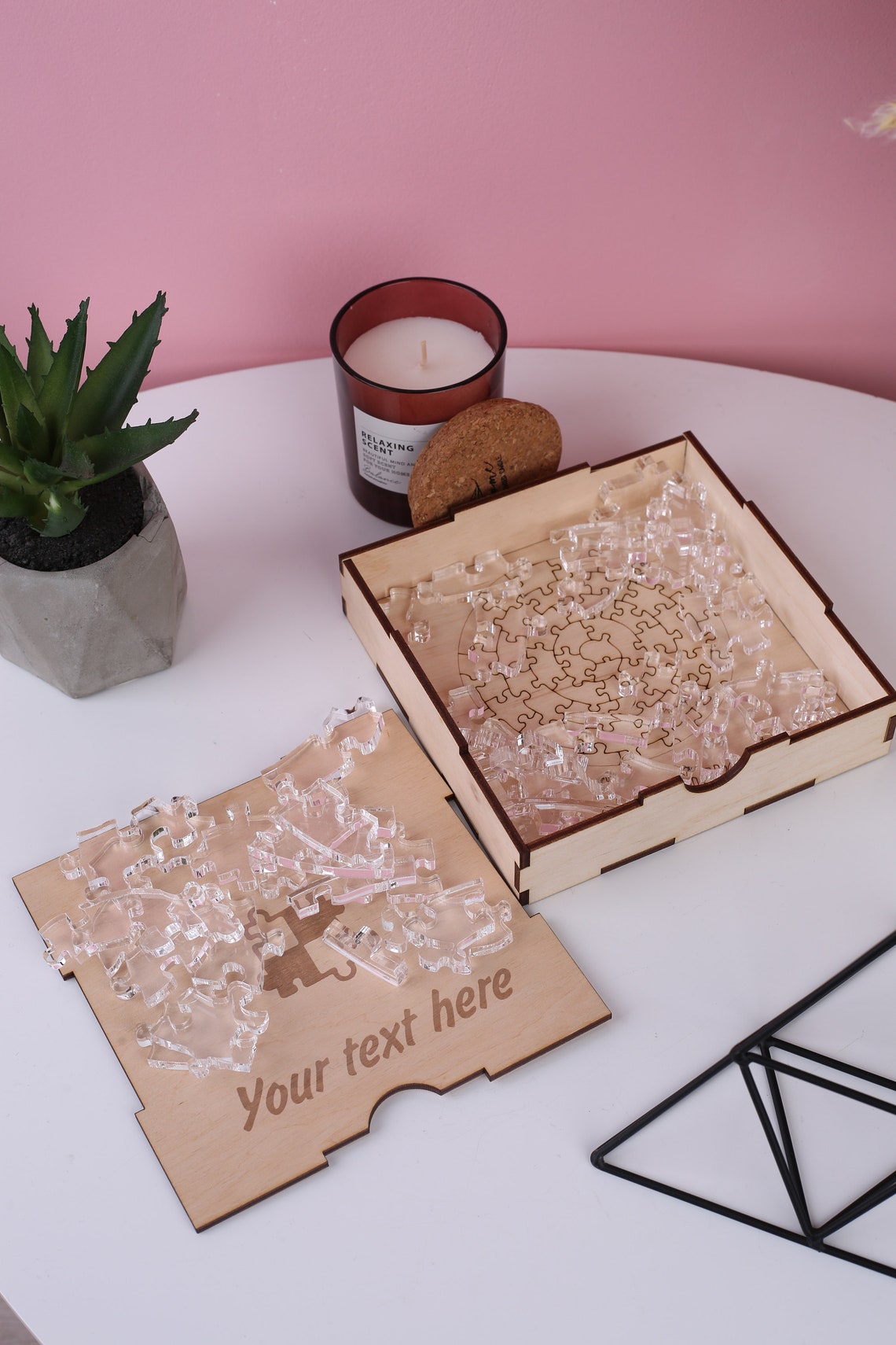 Clear Round Puzzle Clear Puzzle Box Set Difficult Puzzles Etsy