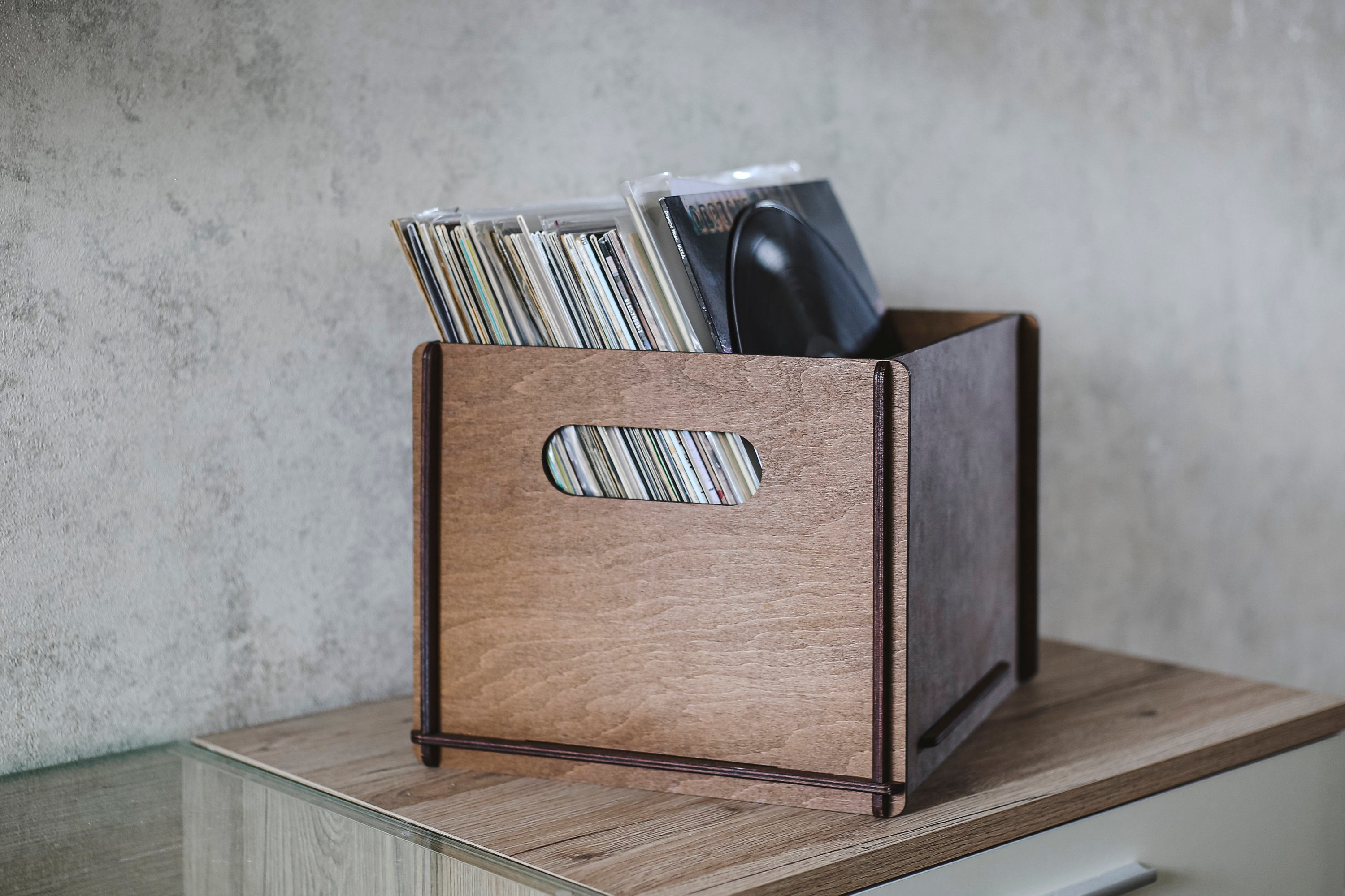 Record Storage Crate Vinyl Record Organizer Wood Storage Box Etsy UK