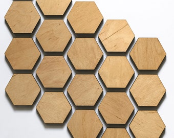 Tête de lit Hexagon Wood Wall Panel Chambre à coucher Decor Wall Panels Hexagon Wood Wall Art Hexagon Panels 26 par set