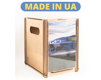 Caja de almacenamiento de cómics con expositor: madera ecológica