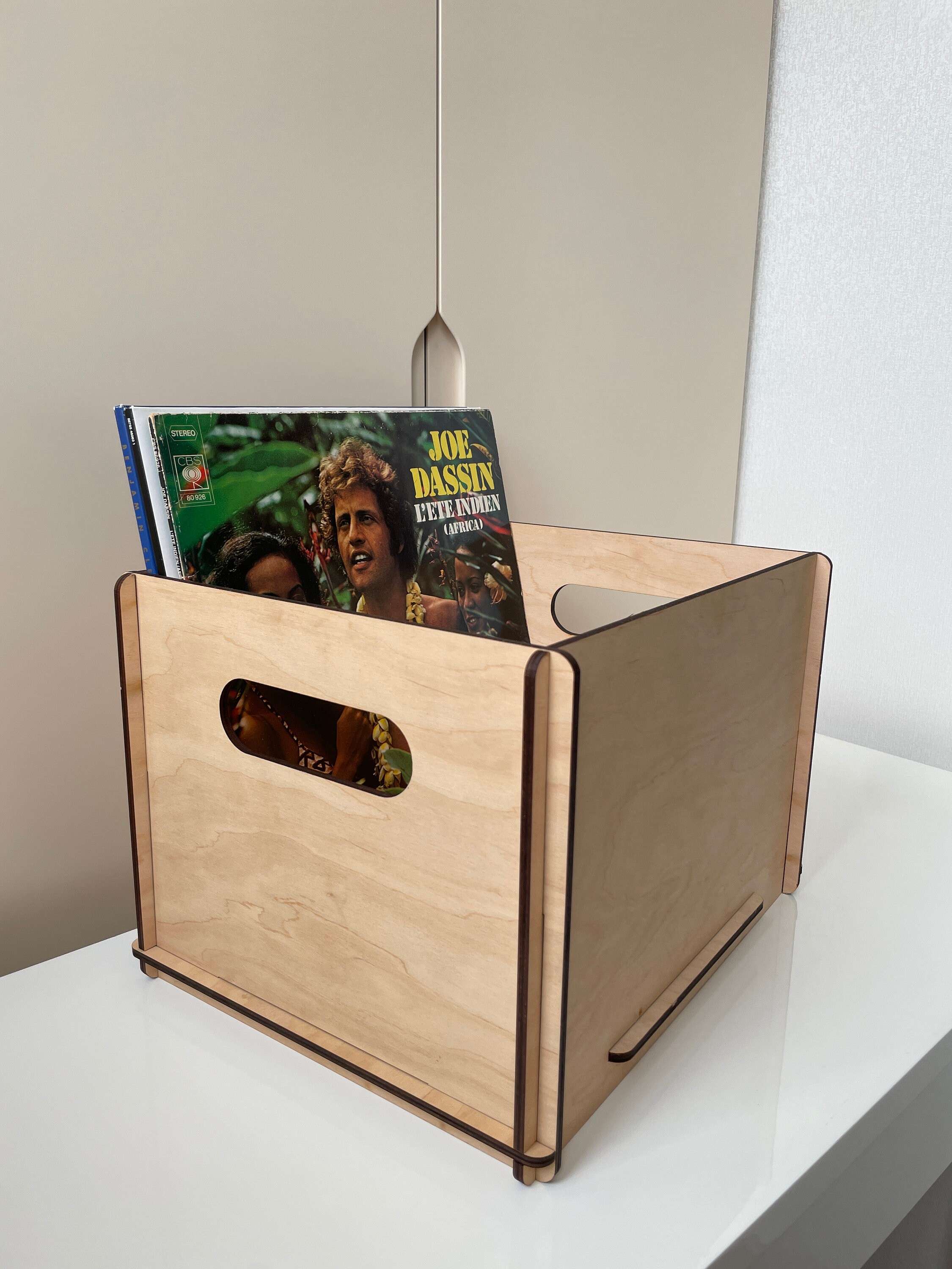 Record storage crate Vinyl record organizer Wood storage box Etsy