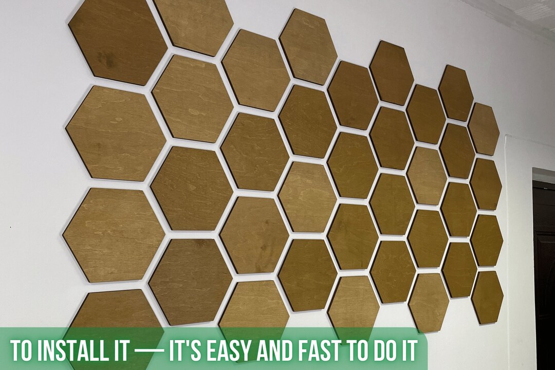Headboard Hexagon Wooden Wall Panel Livingroom Decor Wall Panels