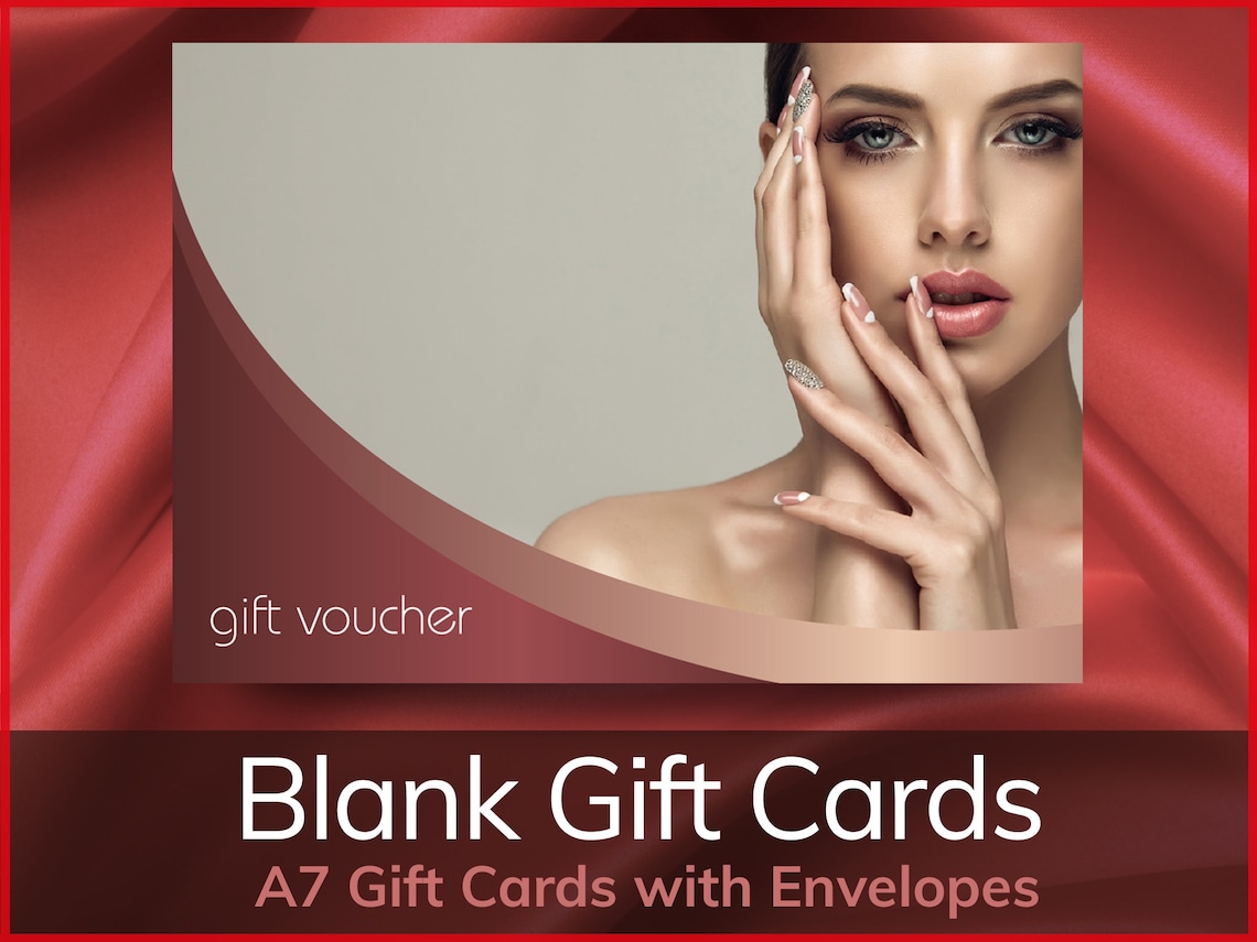 Beauty Gift Vouchers Salon Gift Card & Envelopes Blank Etsy UK