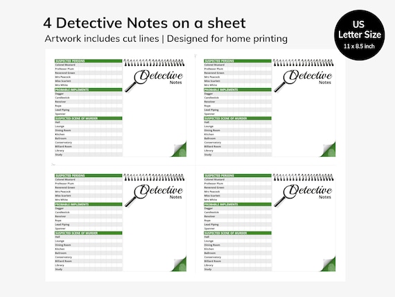 CLUE Game Detective Notepad - Replacement Compatible Across Most Versions - Foto 10