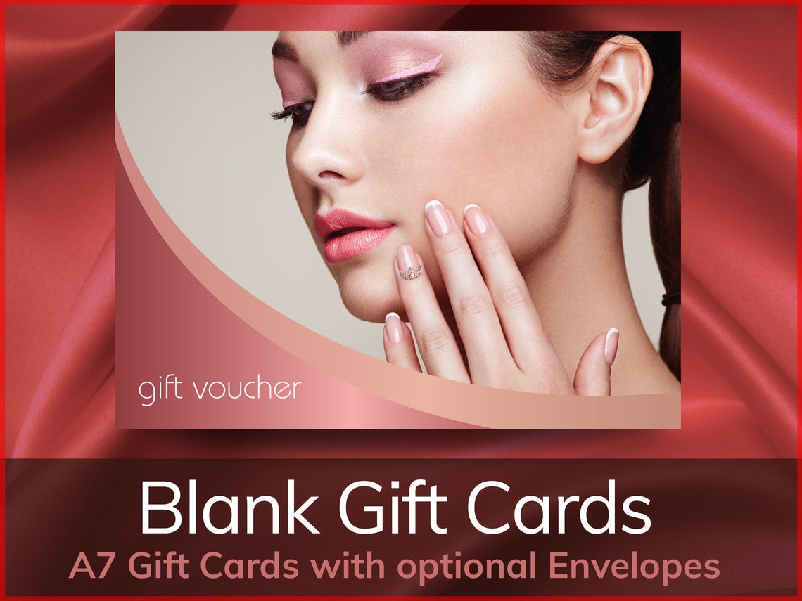 Nail Salon Gift Cards Nail Salon Gift Certificates Blank ...