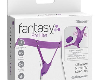 Fantasy For Her Ultimate Butterfly Strap On - Purple/Sex toy/Vibrators/Vibrators for woman/Sex toys/Vibrator/Vibrators for woman quiet/Sexy