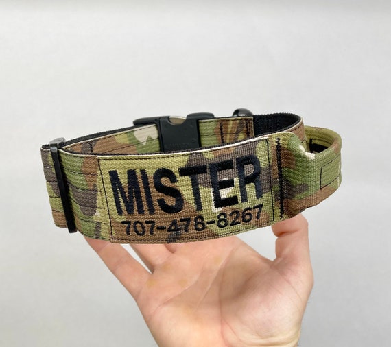 Tactical Dog Collar 2 Wide With Handle.personalized Name Etsy