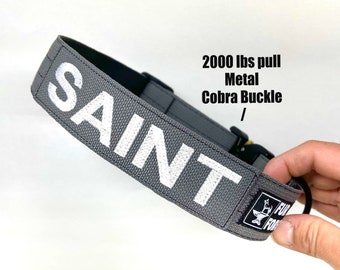 1.5” Epic Series Heavy Duty Tactical Dog Collar with Embroidered Personalization and Metal Cobra Buckle