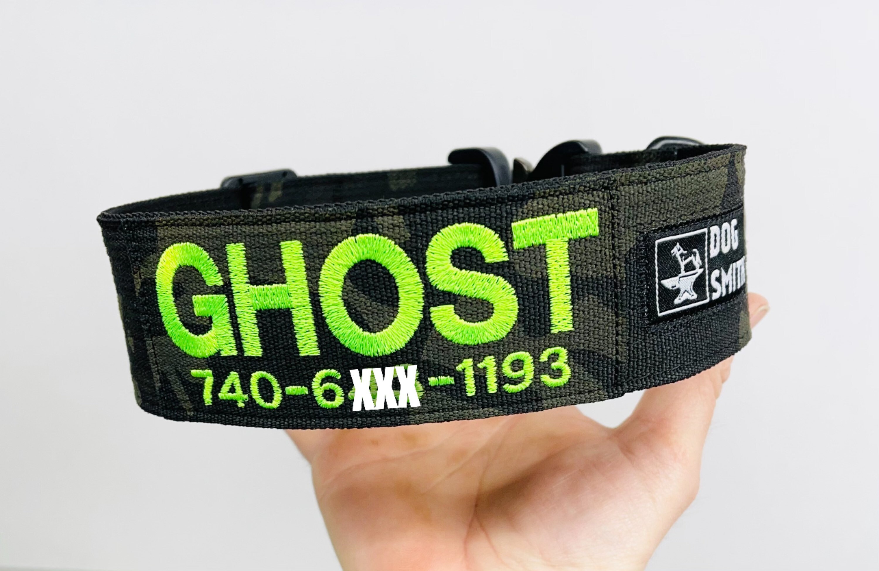 Tactical 2 wide Black Multicam Dog Collar with Personalized Etsy