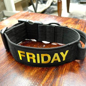 Tactical 2” wide Dog Collar with Handle + Personalized Embroidered Name and All Metal Buckle (500lbs pull rating) U.S.A. Made image 11