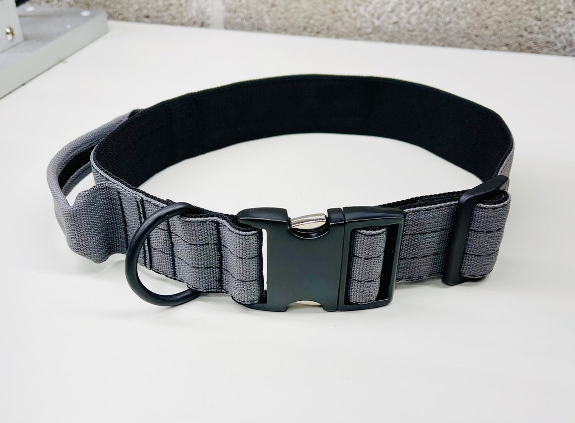 Tactical 11/2 wide Dog Collar with Handle Personalized Etsy