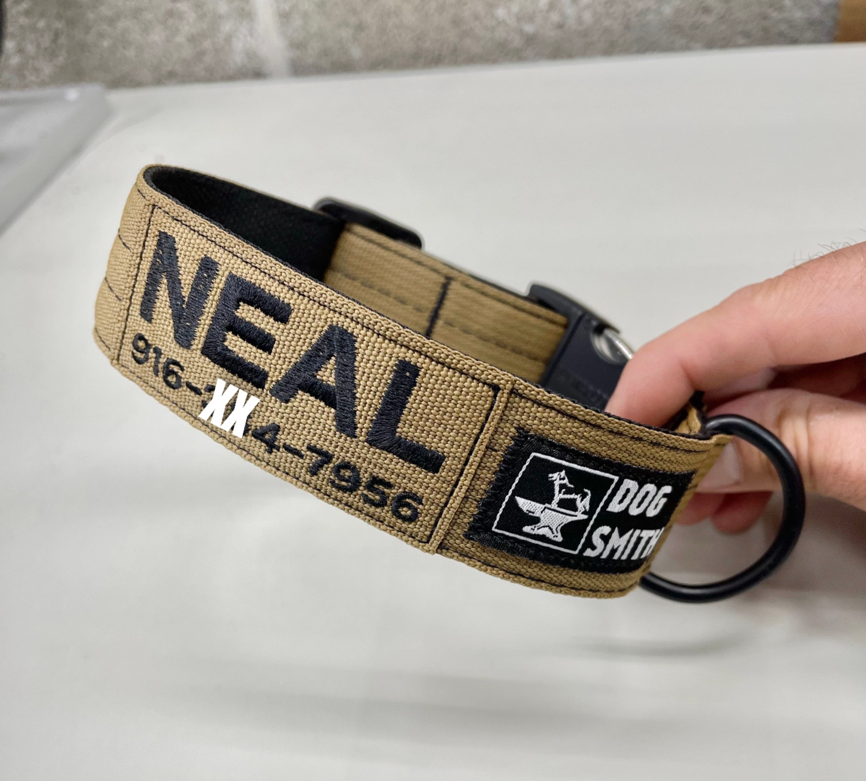 Tactical 1.5 Dog Collar with Personalized Embroidered Name Etsy