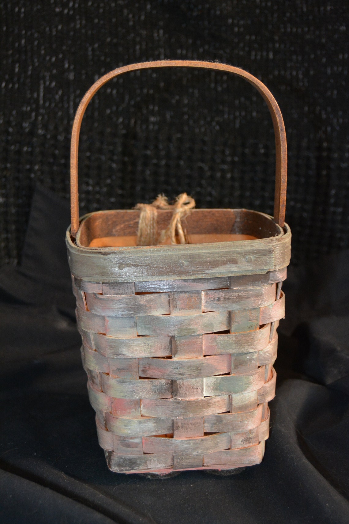 Longaberger Basket Hand Painted Repurposed 1995 Vintage Etsy