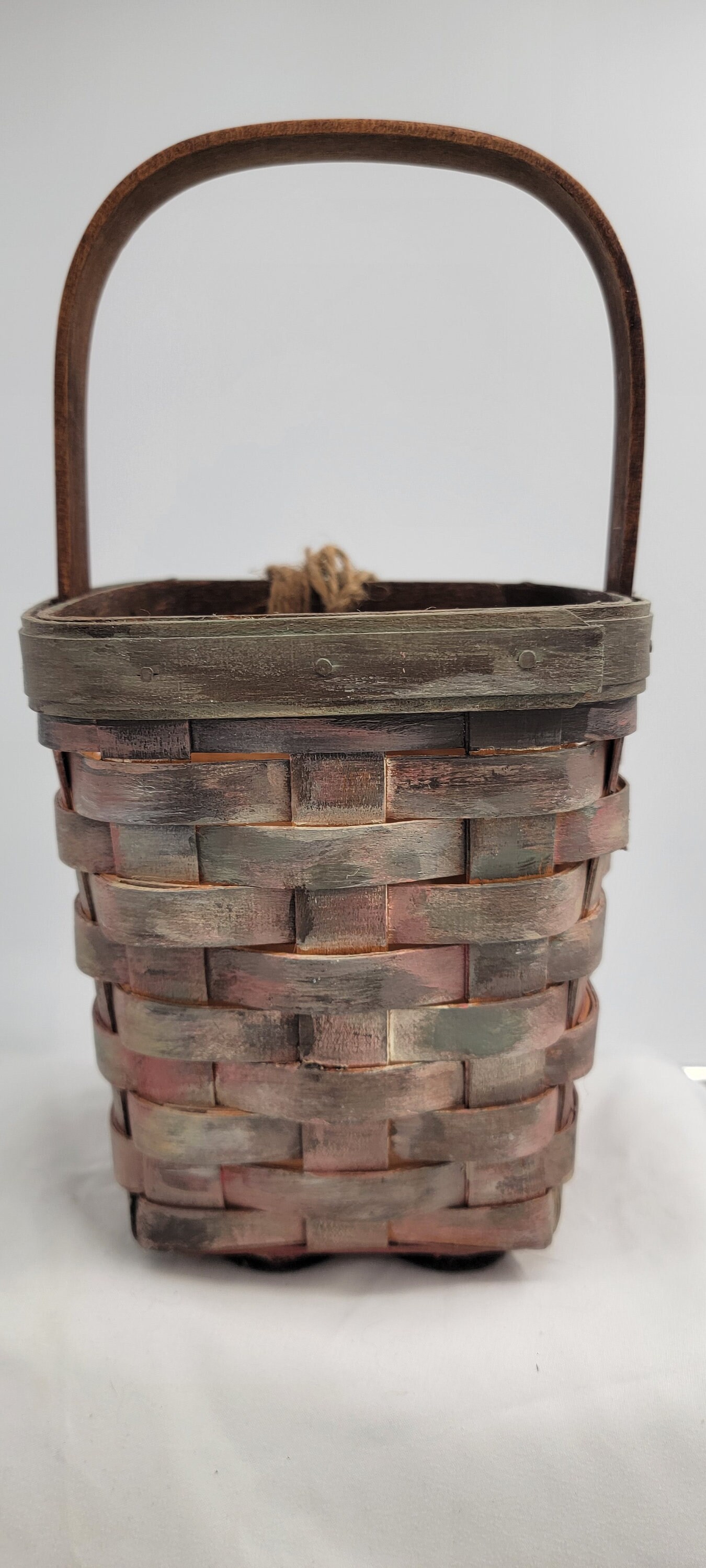 Longaberger Basket Hand Painted Repurposed 1995 Vintage Etsy