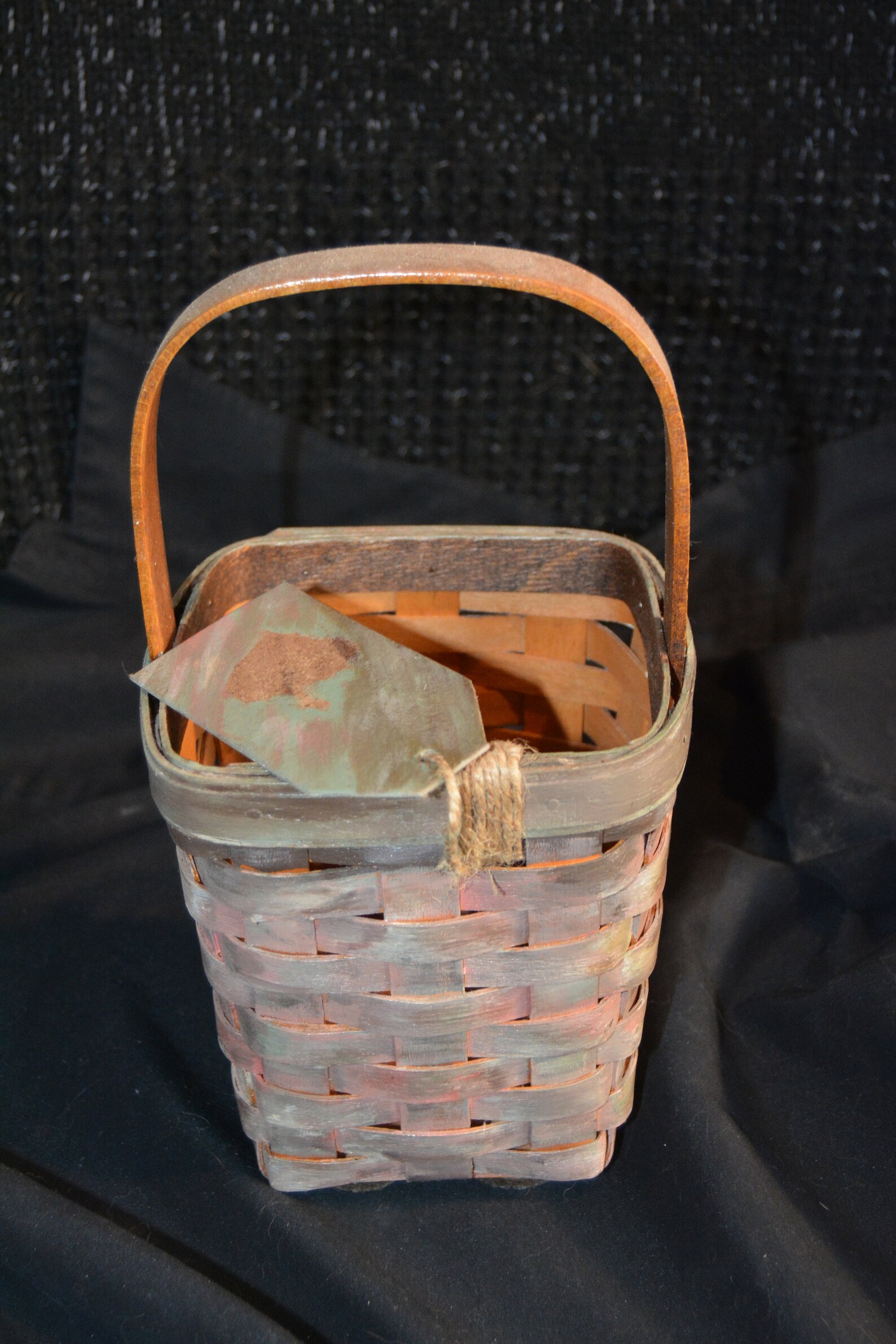 Longaberger Basket Hand Painted Repurposed 1995 Vintage Etsy
