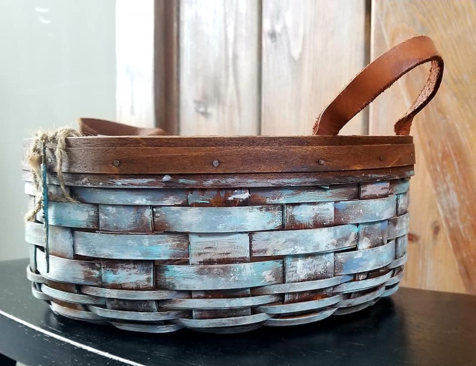 Longaberger Hand Painted Round Longaberger Basket Mermaid Etsy