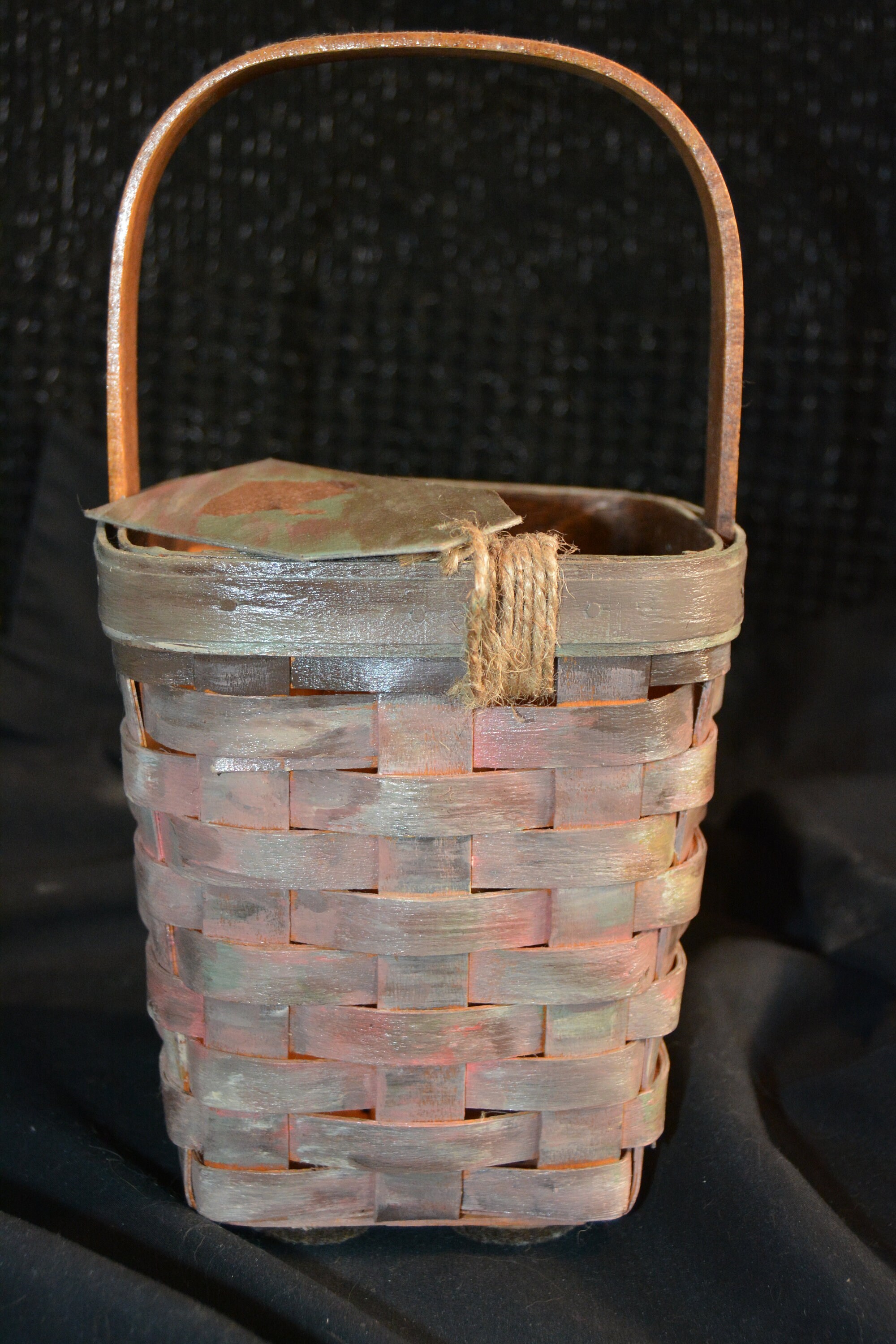 Longaberger Basket Hand Painted Repurposed 1995 Vintage Etsy