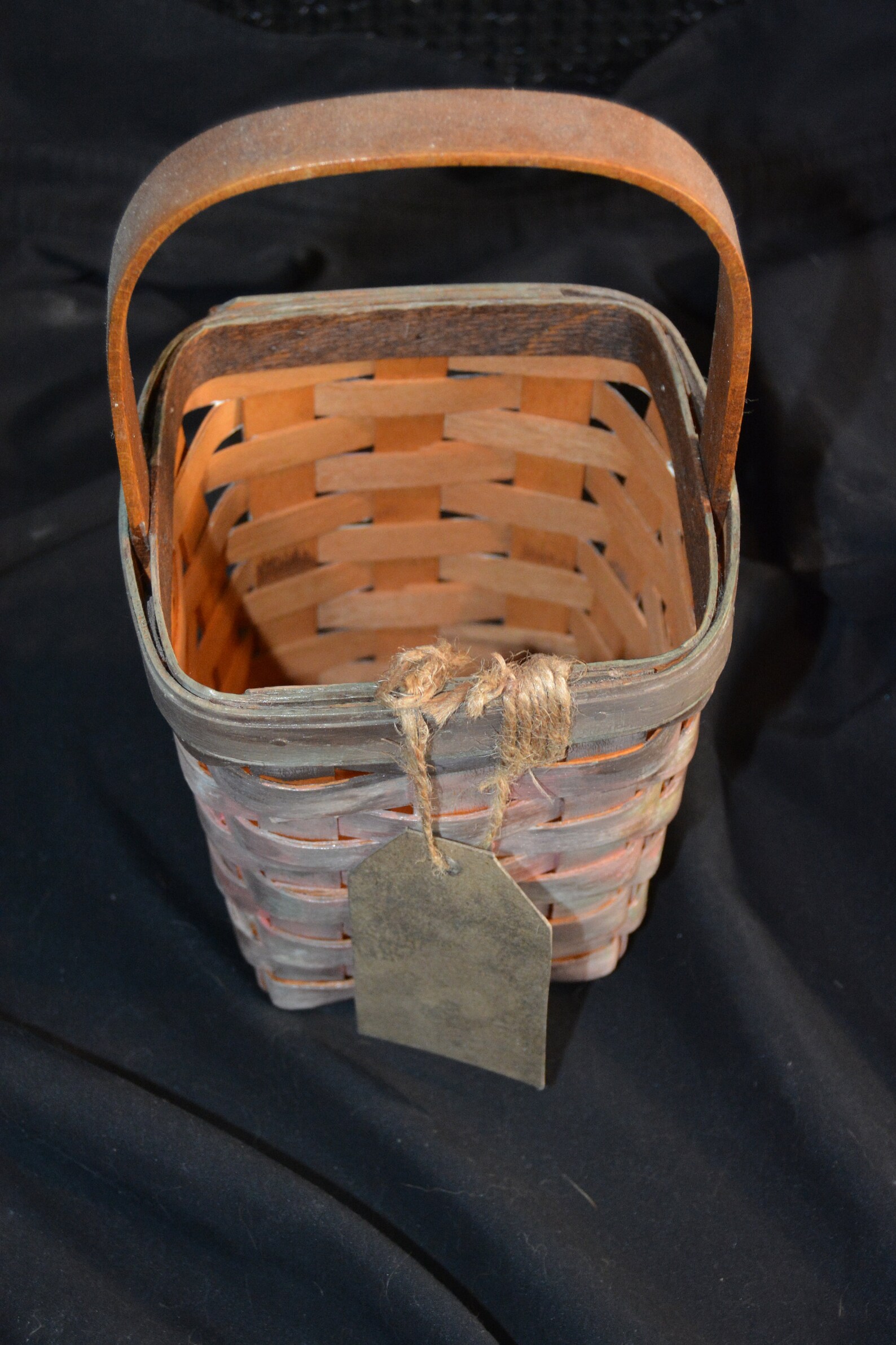 Longaberger Basket Hand Painted Repurposed 1995 Vintage Etsy