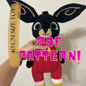 CROCHET PATTERN, amigurumi  bing bunny / rabbit PDF pattern in English