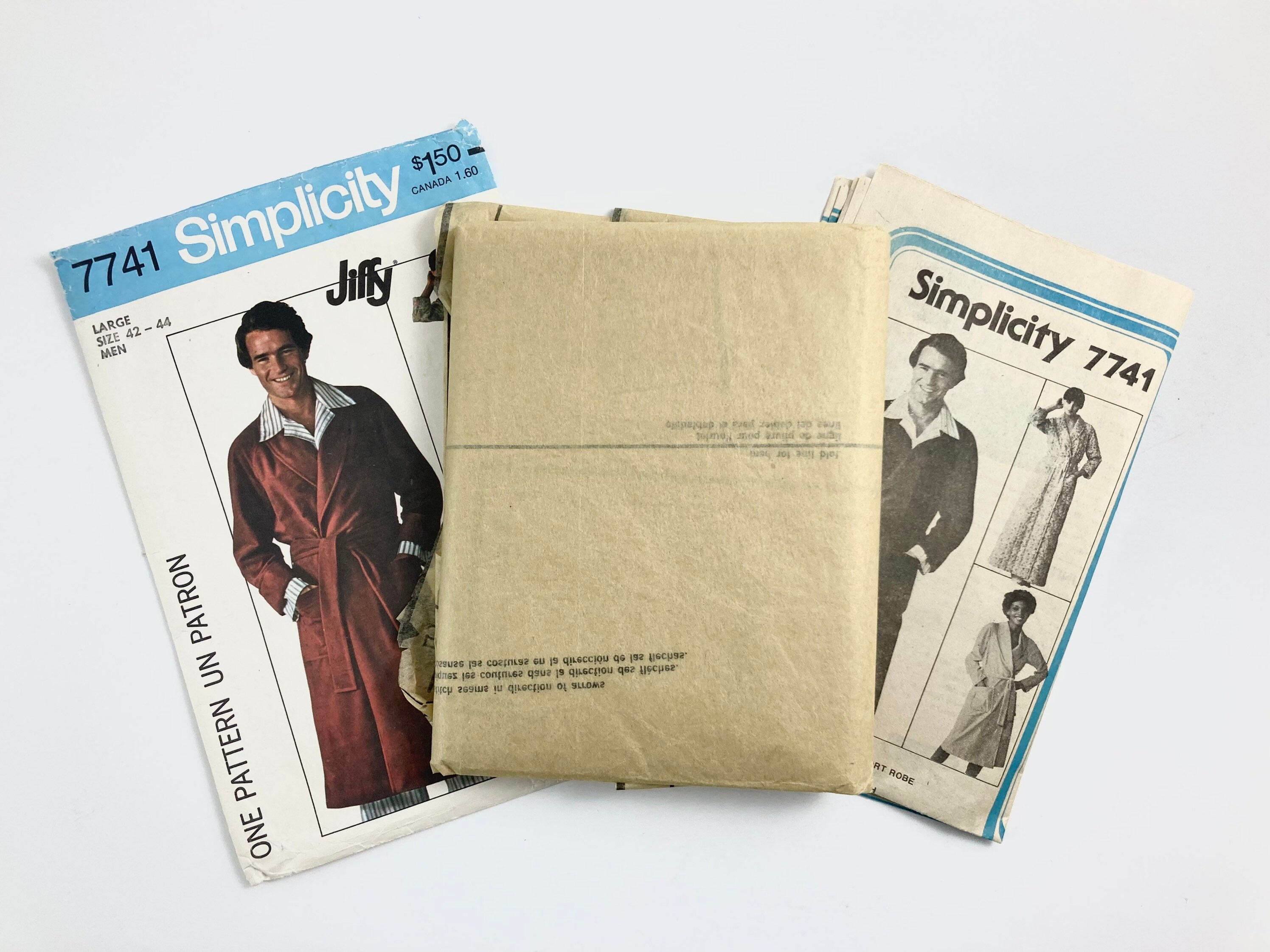 1970's Mens Robe Housecoat Vintage Sewing Pattern Size Etsy Canada