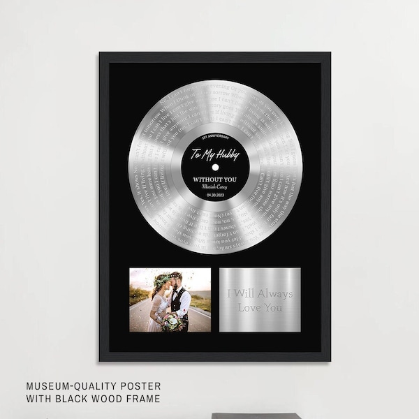 Personalized Plaque, Custom Plaque, Vinyl Record Plaque, Framed Poster Award, Personalized Vinyl, Music Gift, Music Plaque custom