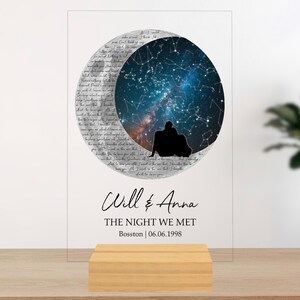 Acrylschild Sternkarte & Texte Personalisierte, Valentinstag / Jahrestag Geschenk für Sie, Ihn, 1.2.3