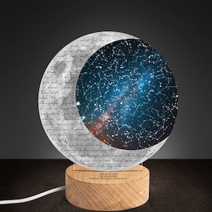 Sternenkarte bei Nachtlicht - Personalisierte Konstellationskarte - Benutzerdefinierte Songtexte - Sterne auf Hochzeit - Sternenkarte-Jubiläumsgeschenk - Celestial