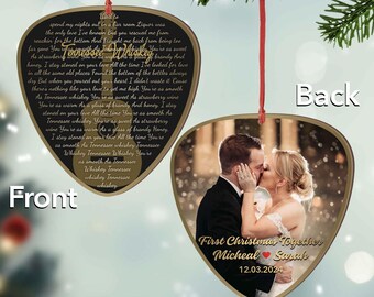 Enfeite de foto de música personalizado, enfeite de palheta de guitarra, enfeite de música personalizado, enfeite de música, enfeite de música de casal, enfeite de código de música digitalizável