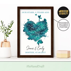 Mapa de estrellas del cielo nocturno personalizado, Regalo de aniversario para marido, Regalo de Navidad, Regalo de San Valentín para él, Regalo de boda, Regalo de compromiso para pareja
