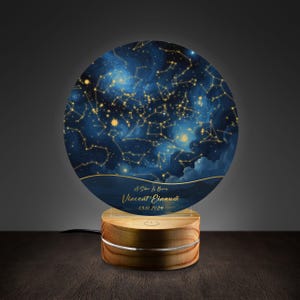 Veilleuse bébé, carte étoilée, nuit étoilée et paroles personnalisées, cadeau pour petit-fils, petite-fille, nièce, neveu, cadeau de baby shower