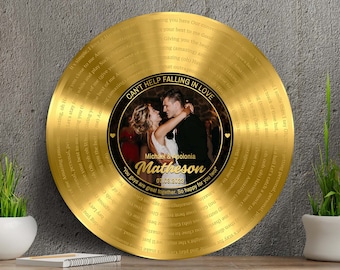 Personalized Wedding Gift, Vinyl Record Song Lyrics for Him, Gift For Father Of The Bride, Wedding Ideas, Wedding Gift, Custom Wedding Gift