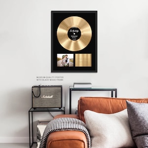 Personalized Plaque, Custom Plaque, Vinyl Record Plaque, Framed Poster Award, Personalized Vinyl, Music Gift, Music Plaque custom
