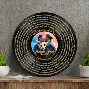 Presente de casamento personalizado para casal LGBT, presente exclusivo para noivos, Sr. e Sr., letras de músicas gays, decoração para casa de casal gay